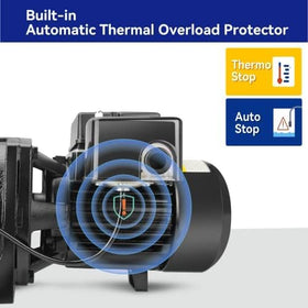 Acquaer overheat protection guarding the motor during dry-running