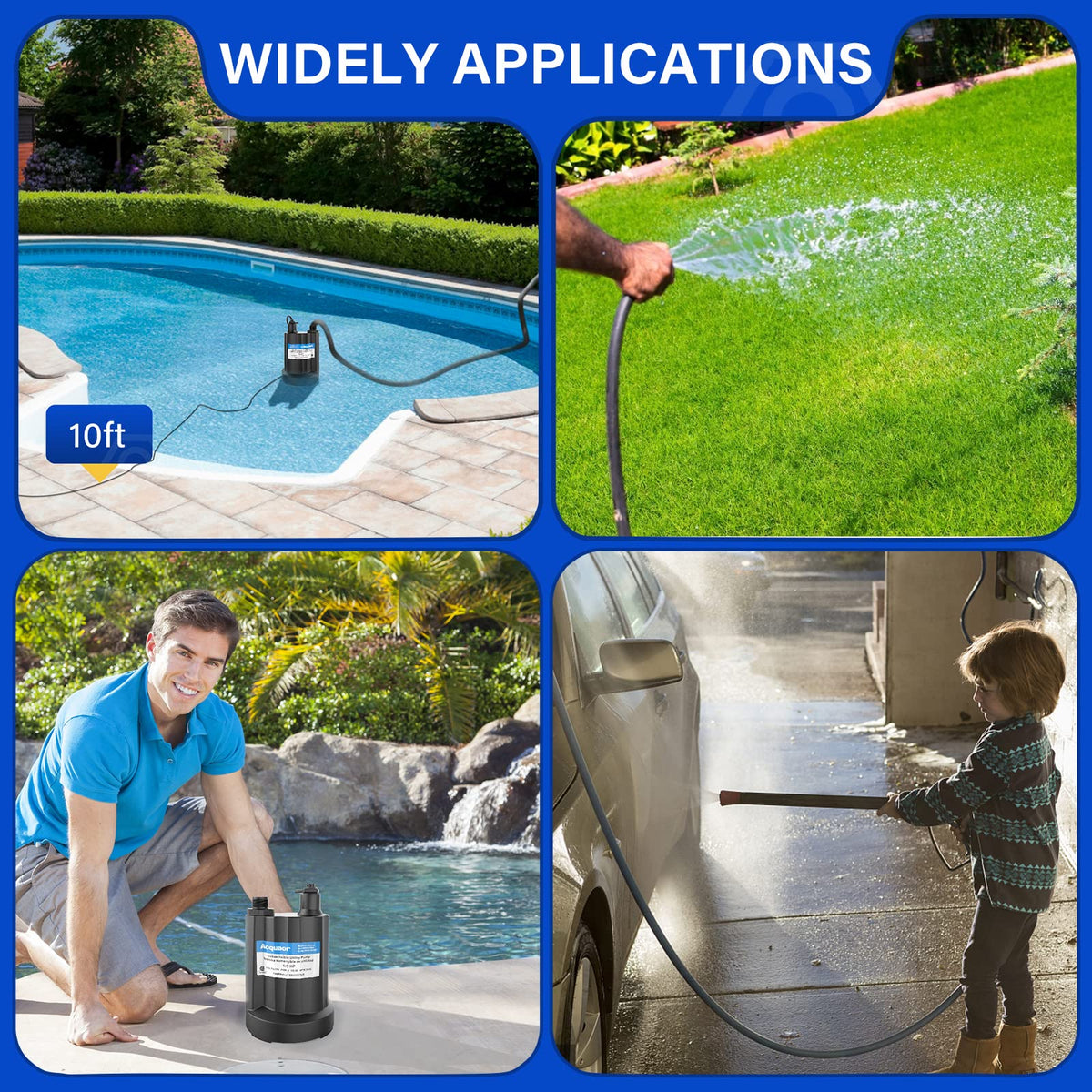 Acquaer safety features include overload protector and UL certification.
