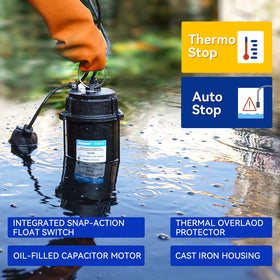 Acquaer sewage pump 2in NPT discharge for standard plumbing connections