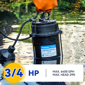 Acquaer sewage pump automatic float switch enables hands-free operation