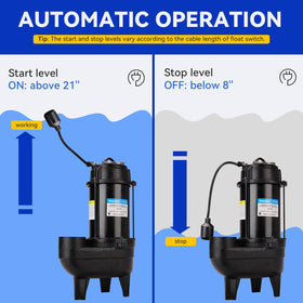 Acquaer sewage pump auto-thermal protection guards the motor