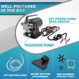Acquaer pump with switch and hose kit for outdoor use