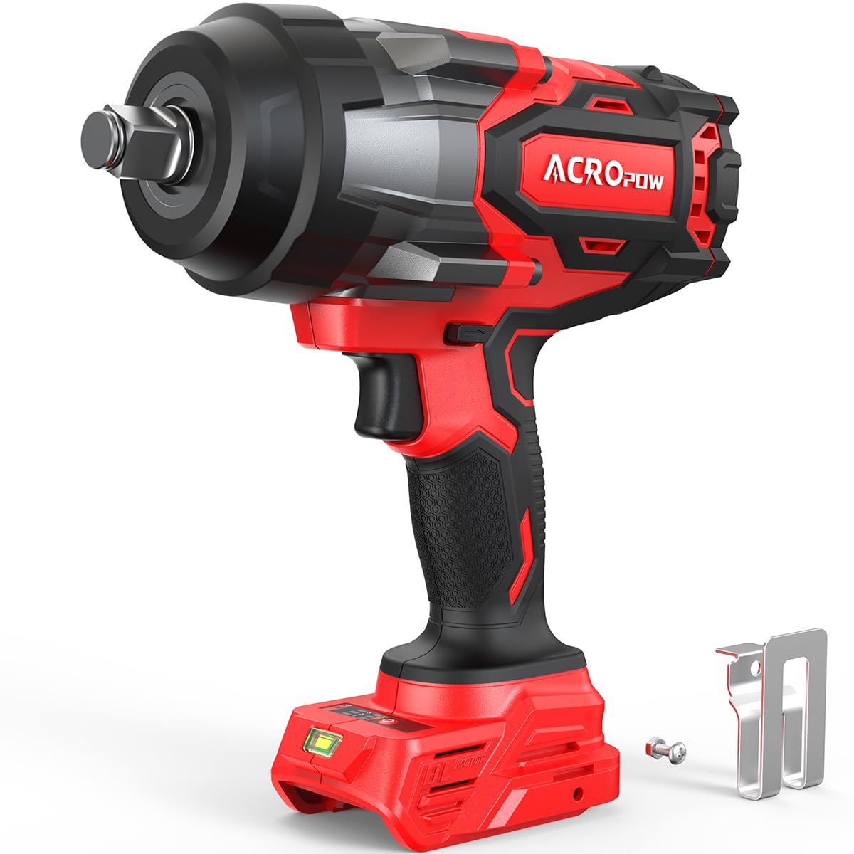 ACROPOW cordless impact wrench with Milwaukee 18V compatibility for cordless power.