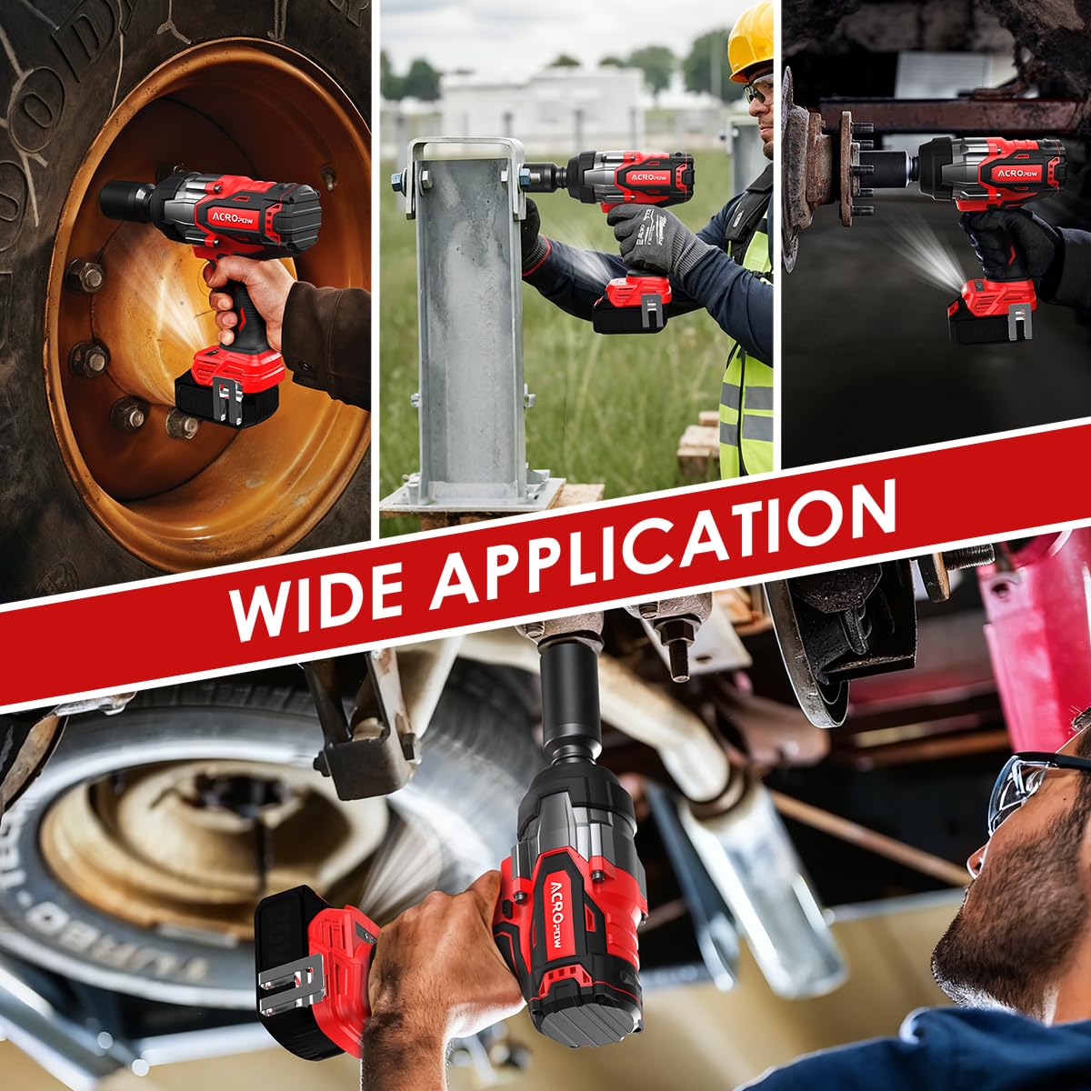 ACROPOW ergonomic anti-slip handle reduces fatigue during long jobs.