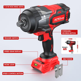 ACROPOW impact wrench delivering 1700 ft-lbs torque to tackle stubborn fasteners.