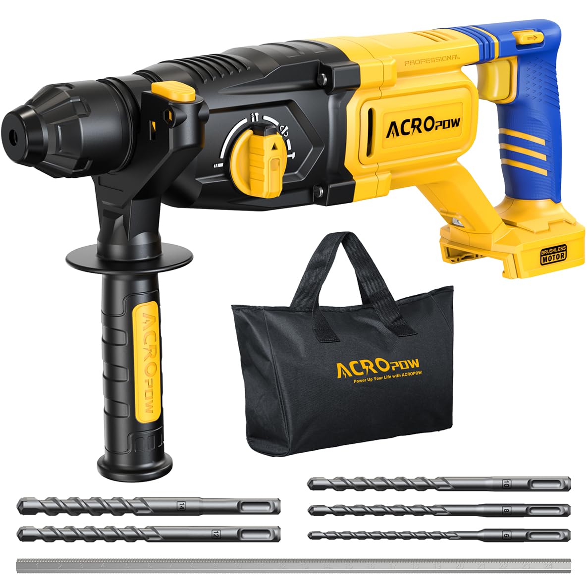 ACROPOW SDS-Plus cordless rotary hammer drill bare tool ready for quick projects