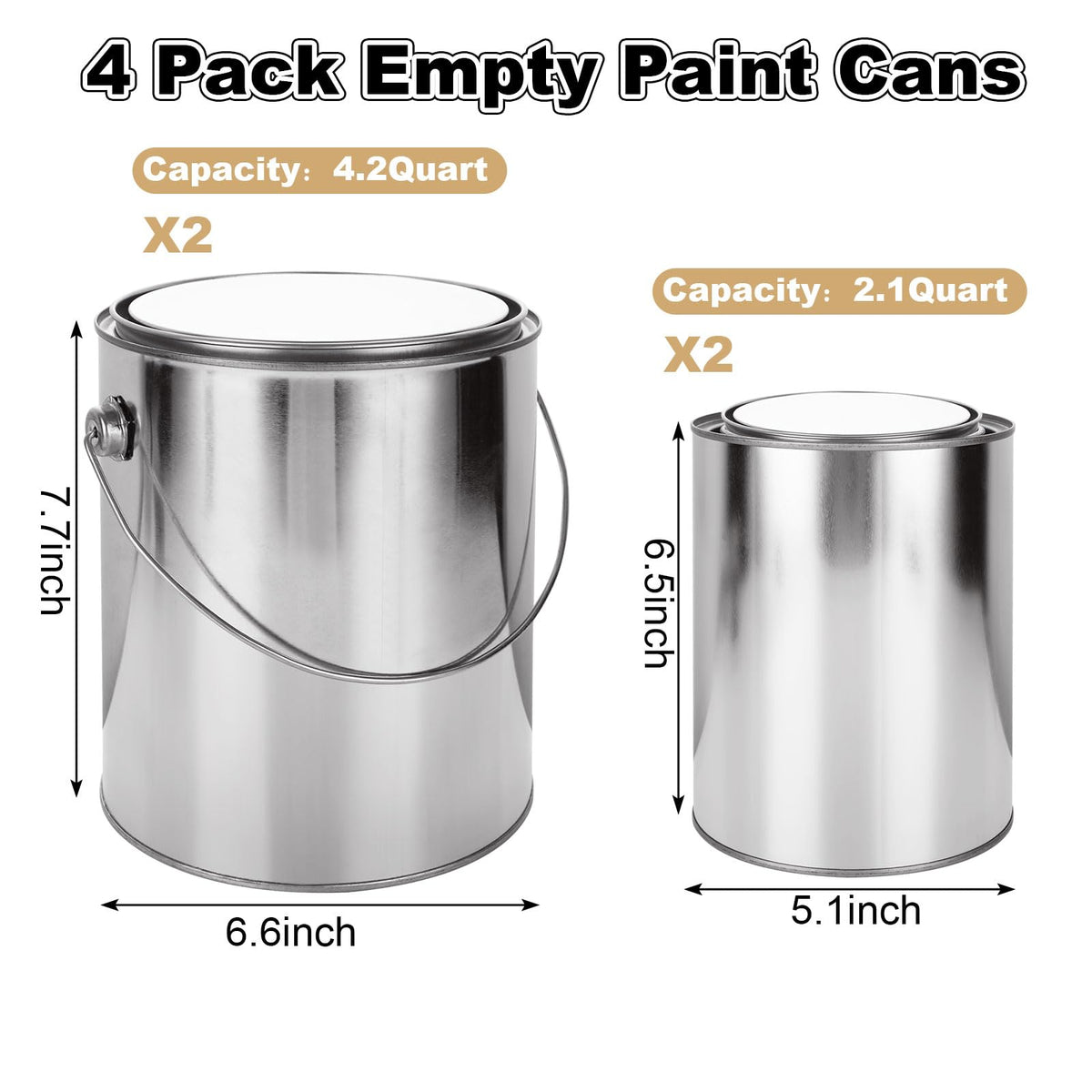 Acrux7 1gallon paint can side view, sturdy tinplate design.