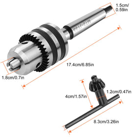 Acrux7 JT33 arbor MT2 shank shown for secure tool mounting.