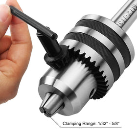 Acrux7 chuck mounted on a lathe or drill press for versatility.