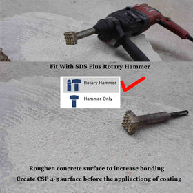 SDS Plus compatible with 3/8 inch shank for rotary hammers.