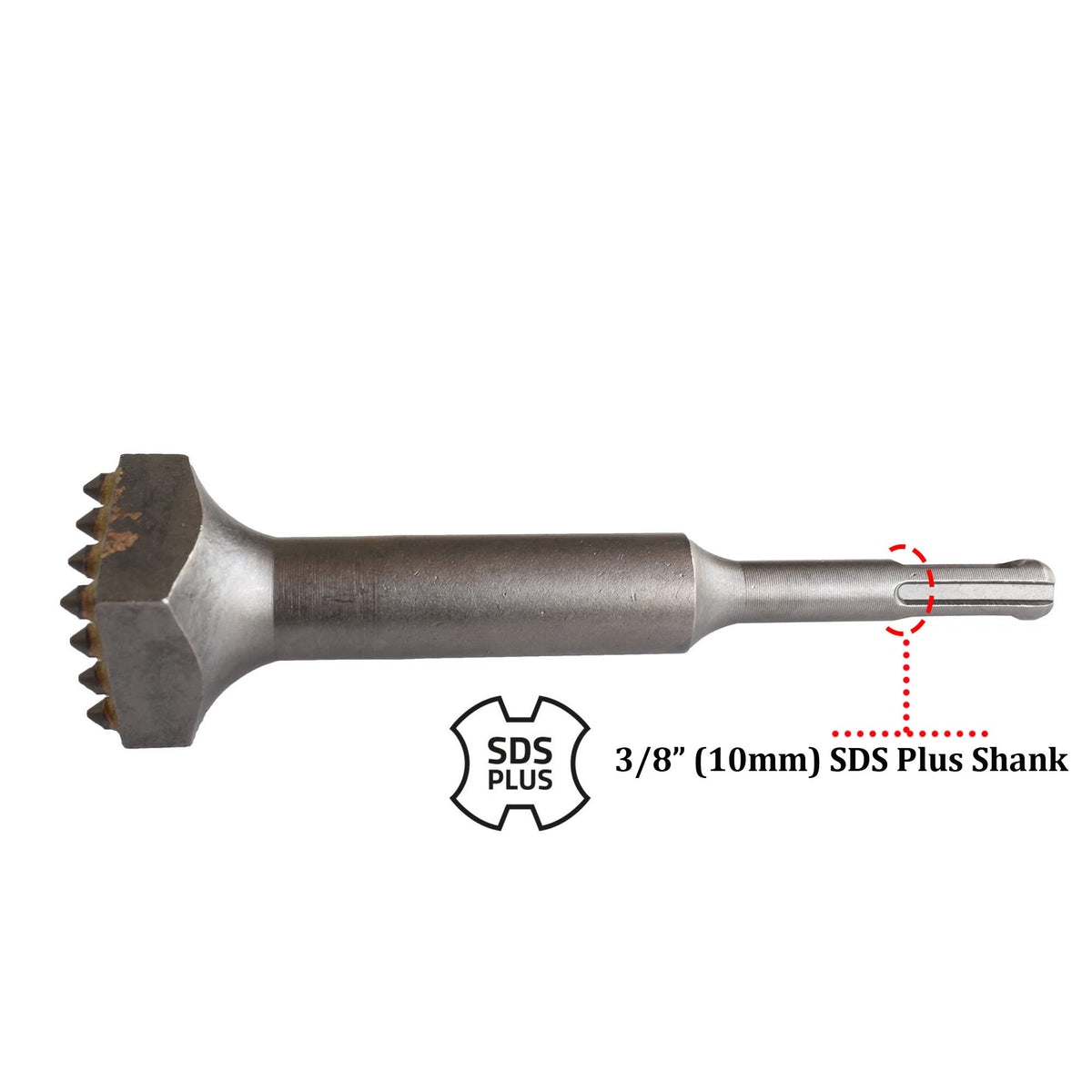 Carbide teeth close-up highlighting roughness capability for concrete prep.