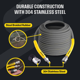 Active 50 ft hose quick-connect compatibility supports quick, tool-free connections