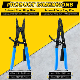 Acymner external circlip pliers for shaft rings with sturdy control.
