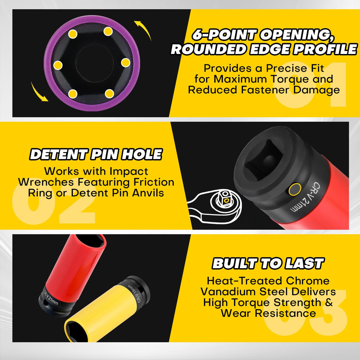 Acymner 22mm socket covers wide lug nuts on many vehicles.