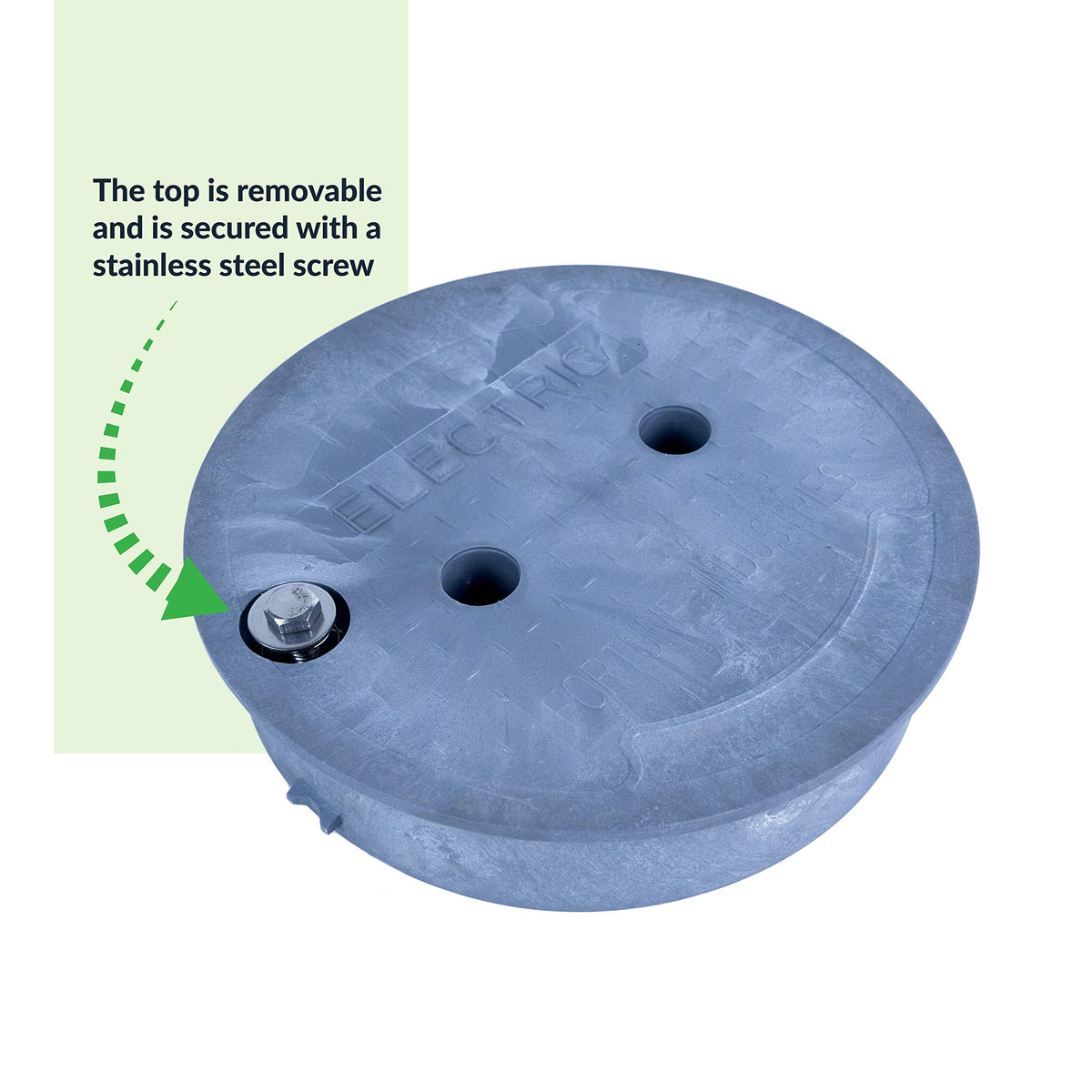 Adamax 910 10-inch diameter splice box ready for ground installations