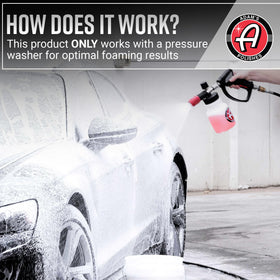 Adam's Polishes Premium Foam Cannon quick disconnect showcases fast setup and easy detachment
