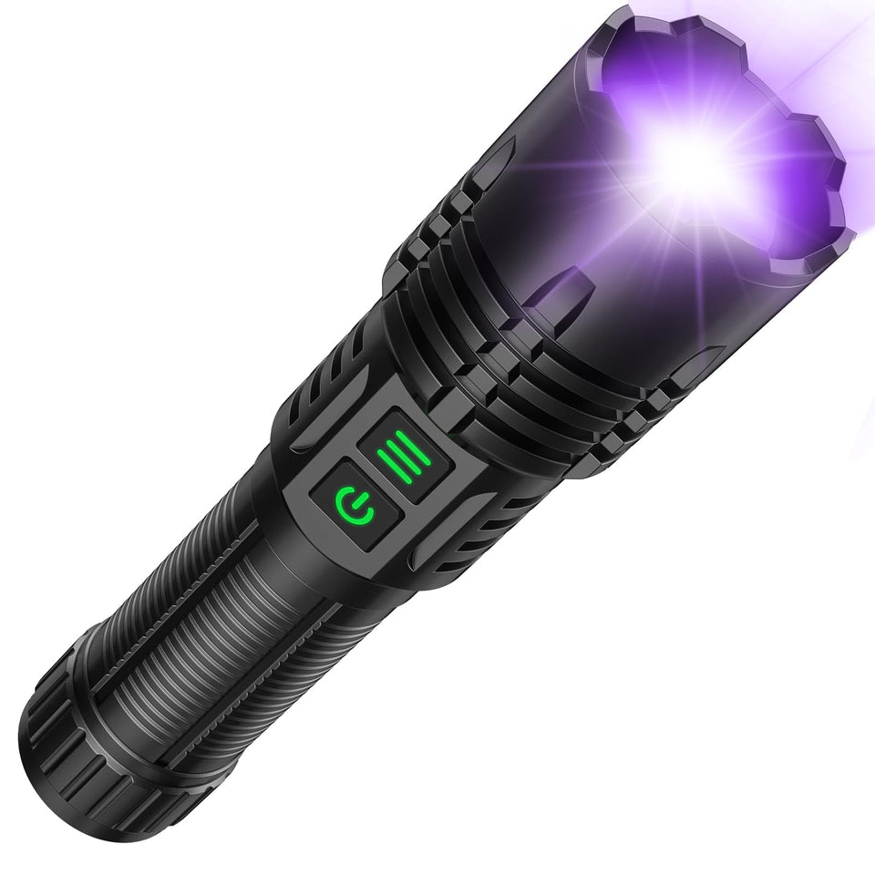 AdamStar UV flashlight at 365nm shows fluorescent traces for stain detection.