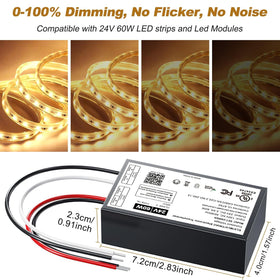 Adapter-Universe 24V dimmable LED driver wiring close-up for quick installation.
