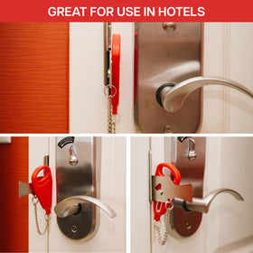 Addalock quick-install no-tools design simplifies security for travelers.