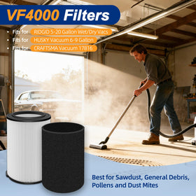 ADDFRESH VF4000 pleated filter close-up showing large filtration surface