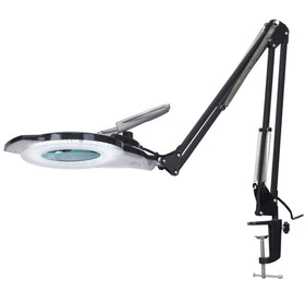 ADDIE KIRKAS 10X LED magnifying lamp clamp provides bright, stable illumination for detailed work.