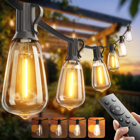 addlon 100ft LED outdoor string lights with remote for convenient, adjustable ambiance