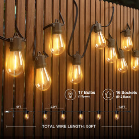 Addlon 15-socket outdoor string maintains secure bulb layout