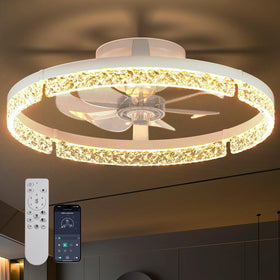 Addlon 20-inch ceiling fan with remote and light for cozy bedrooms.