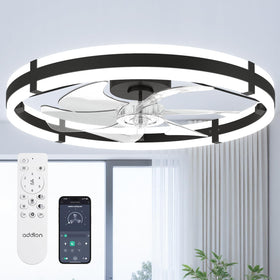 Addlon 24inch ceiling fan with remote demonstrates wide airflow in a medium room.