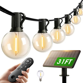 addlon 25ft solar string lights creating outdoor ambiance without outlets