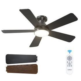 Addlon 42-inch ceiling fan with light in black finish and stylish airflow