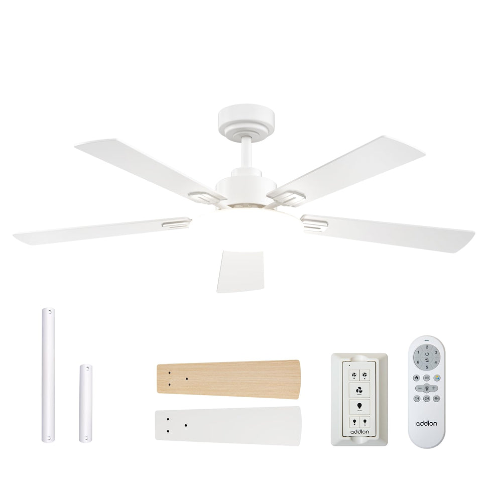 Addlon 52-inch ceiling fan with light and remote control for versatile indoor cooling.
