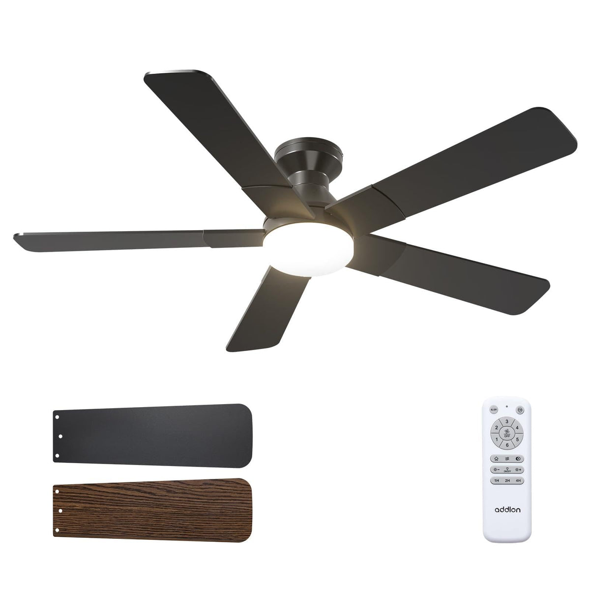 addlon 52-inch ceiling fan with light and remote for efficient cooling and ambient illumination