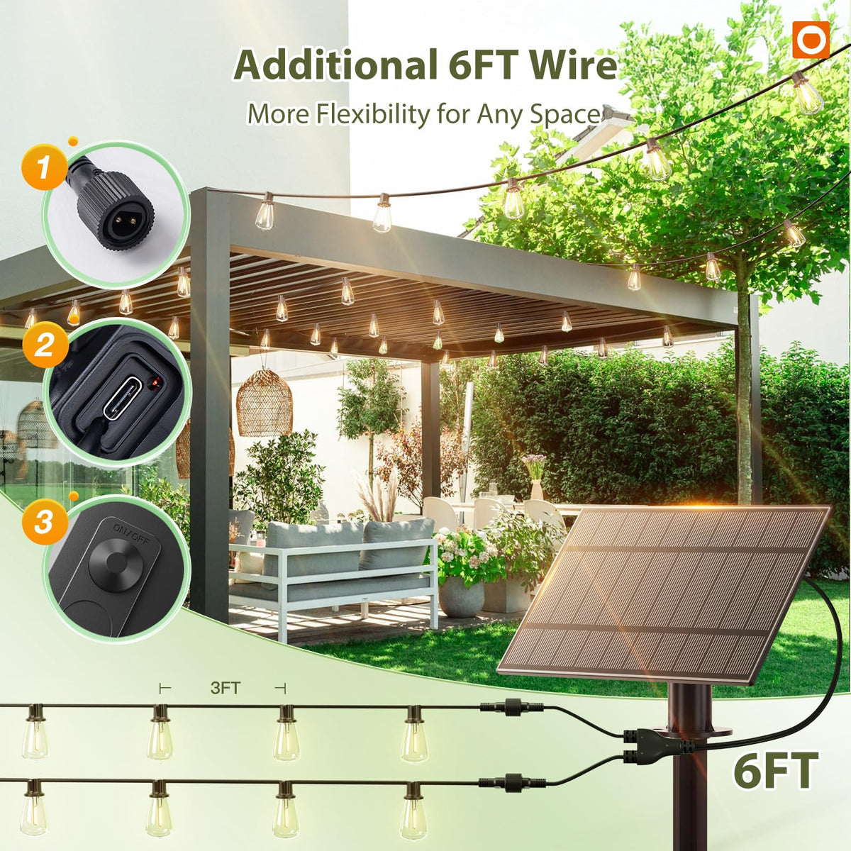 Addlon ambient patio lighting creates cozy evenings outdoors.