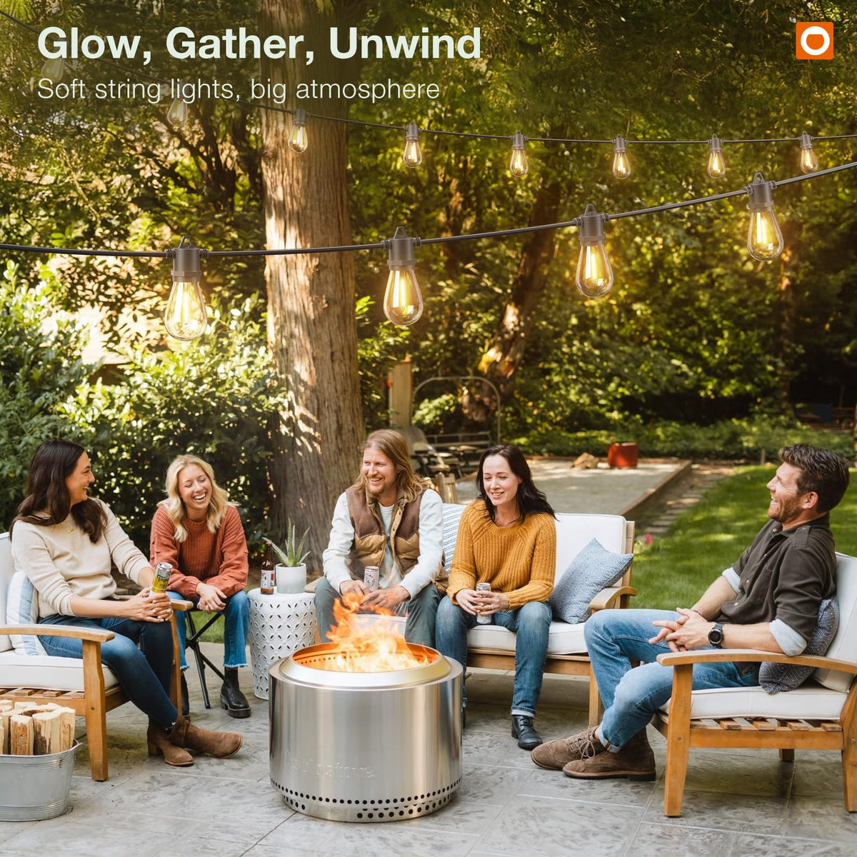 addlon backyard party lighting adds magical glow for celebrations.