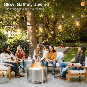 addlon backyard party lighting adds magical glow for celebrations.