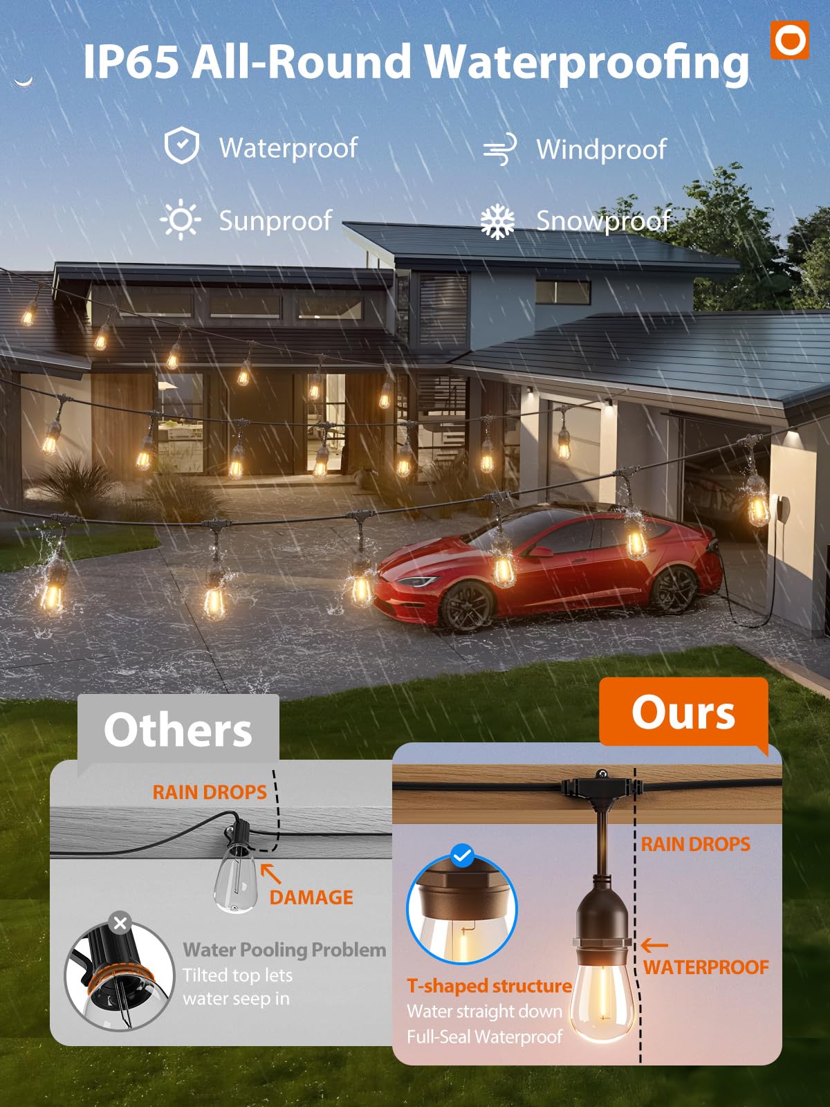 Bright white ambient glow from Addlon LED lights for cozy outdoor spaces