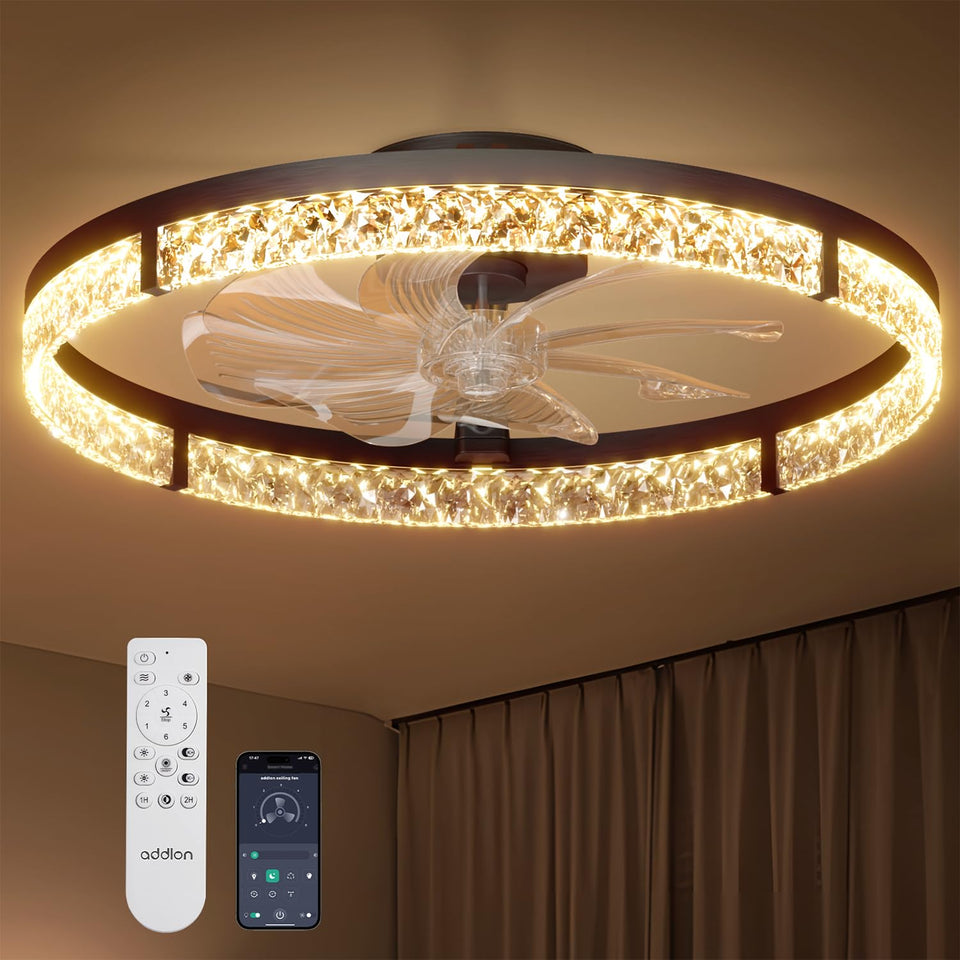 Addlon 24in ceiling fan with wide airflow coverage for larger rooms