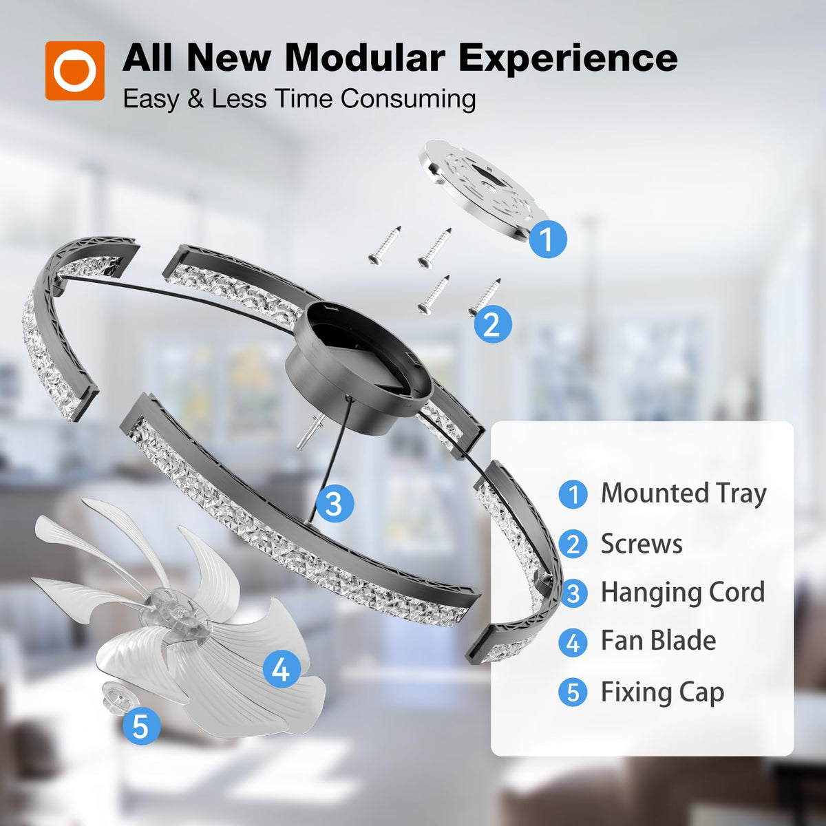 Addlon bladeless crystal light adds elegance and soft ambience