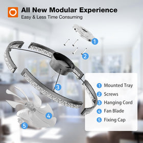 Addlon bladeless crystal light adds elegance and soft ambience
