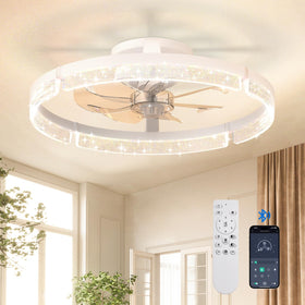 Addlon 20-inch ceiling fan with light in flush mount for compact spaces