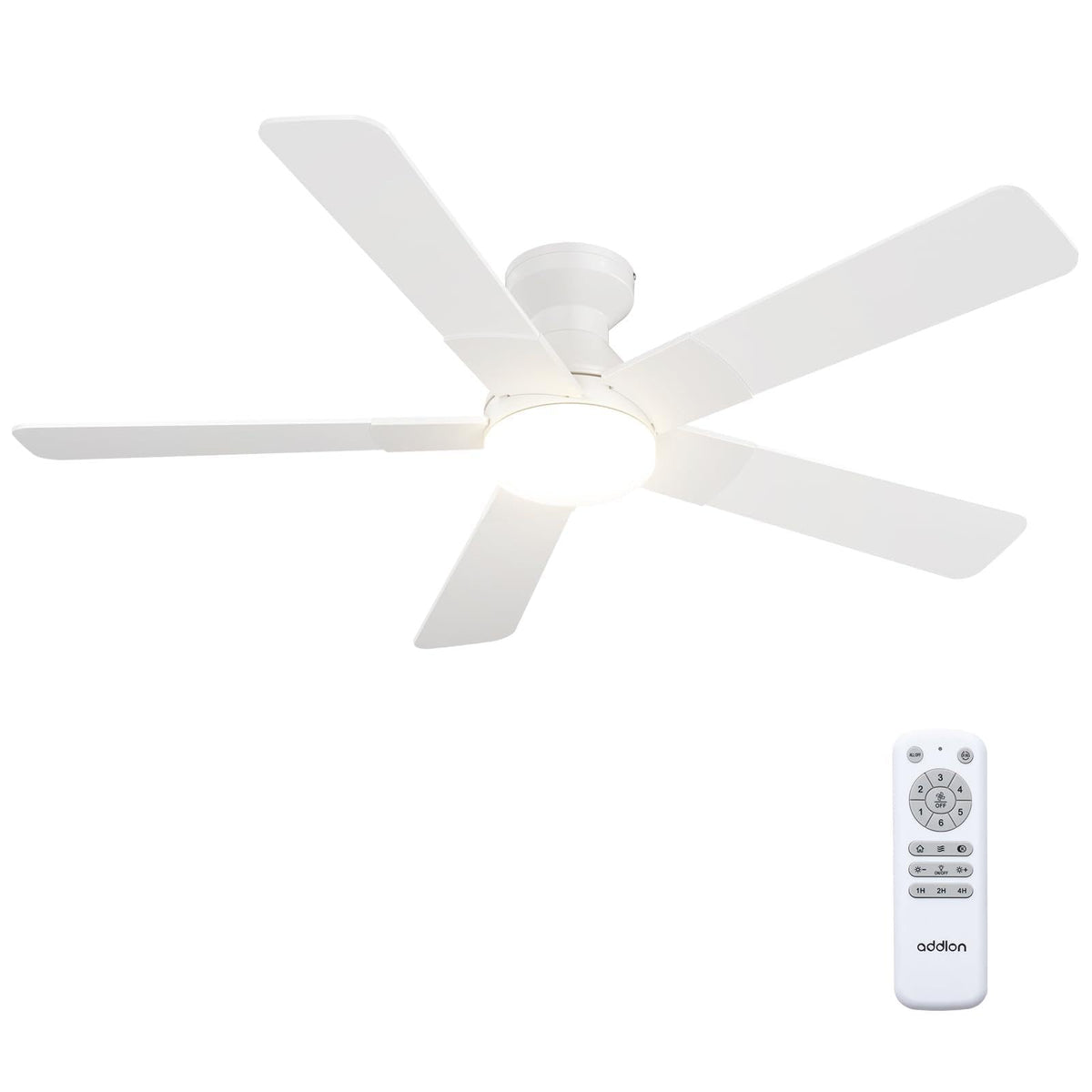 Addlon ceiling fan with light and remote control for easy setup