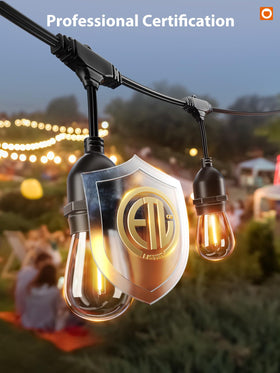 Addlon commercial-grade string lights provide reliable patio illumination.