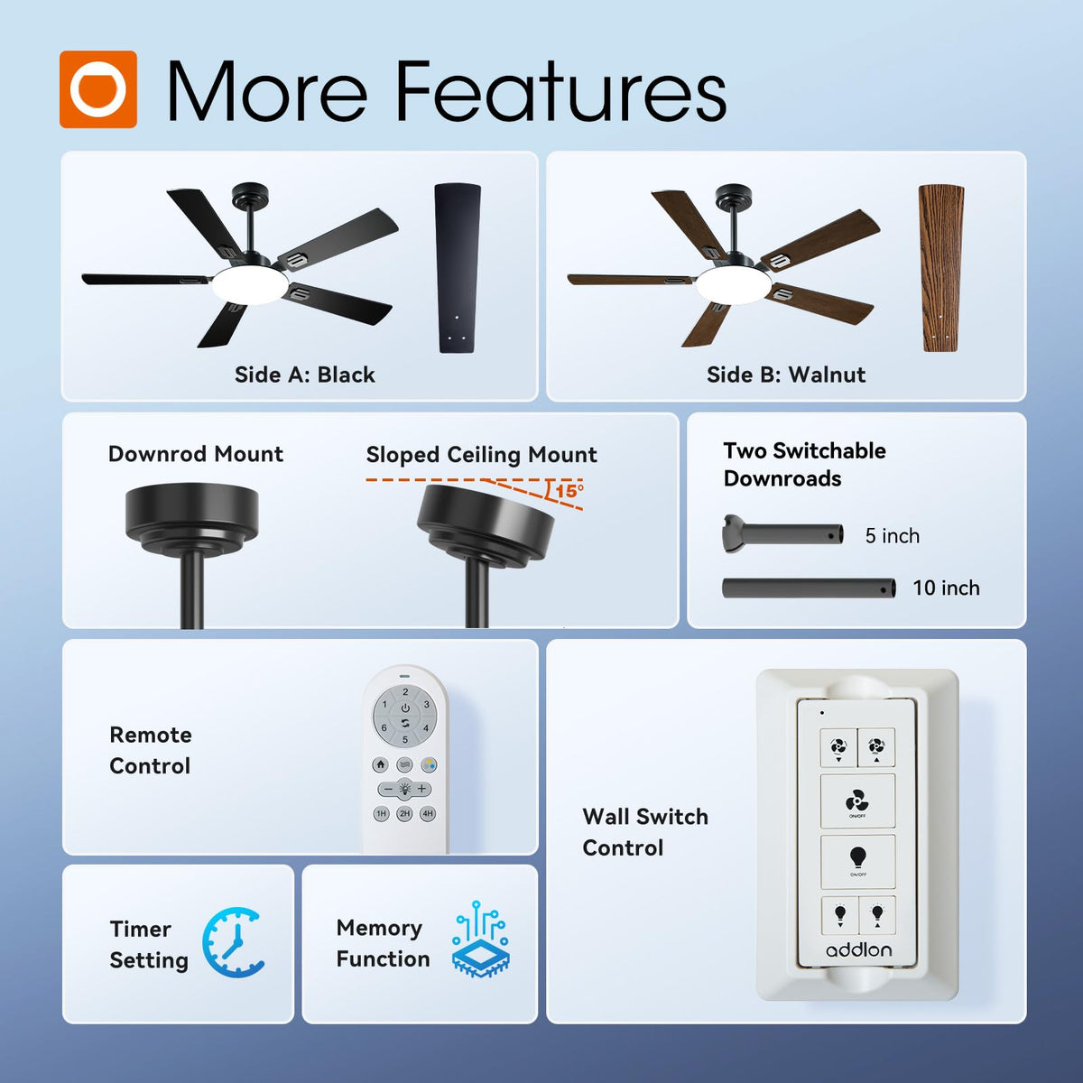 Addlon dimmable light with three color temperatures for mood control.