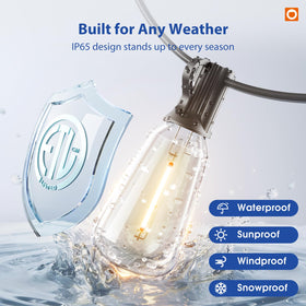 addlon dimmable outdoor string lights adjustable brightness sets the mood