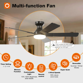 addlon flush mount black ceiling fan enhances room decor while saving space