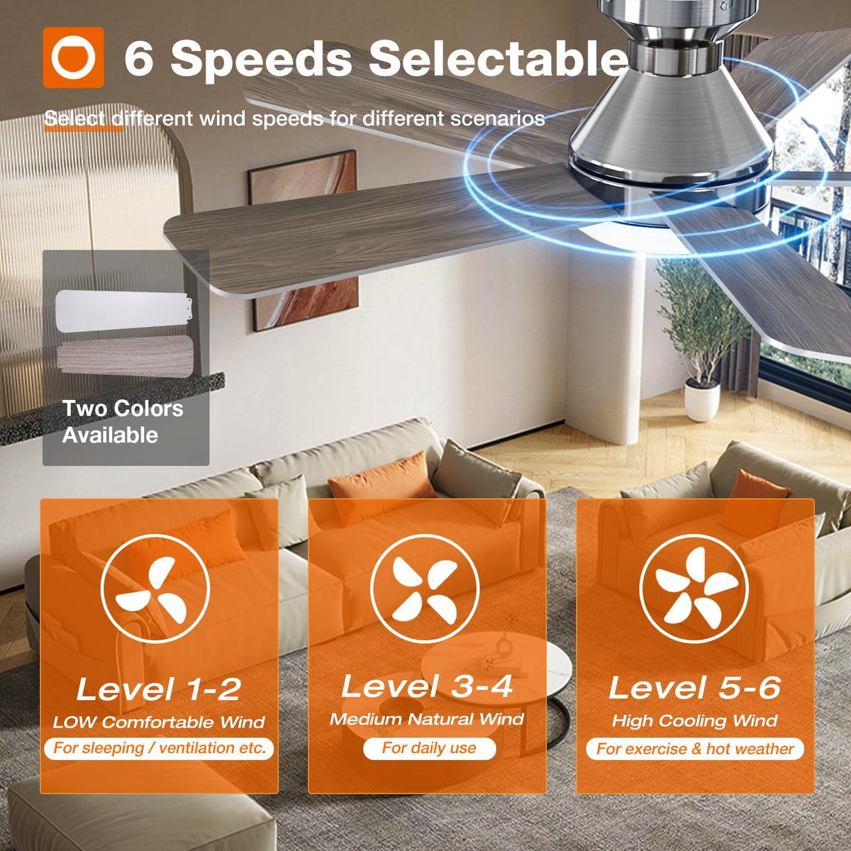 addlon flush-mount ceiling fan in a clean, low-profile setup