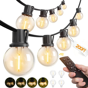 Addlon outdoor string lights with remote dimming for customizable backyard ambiance.
