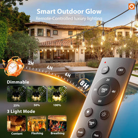 Addlon patio lights create warm ambience for cozy outdoor dinners