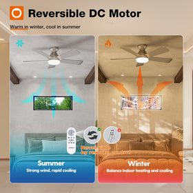 addlon quiet DC motor ceiling fan operates near silently for bedrooms